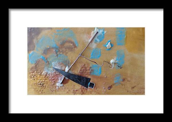 Bettye Harwell Encaustic Wax Framed Print featuring the mixed media Nature and Metal by Bettye Harwell