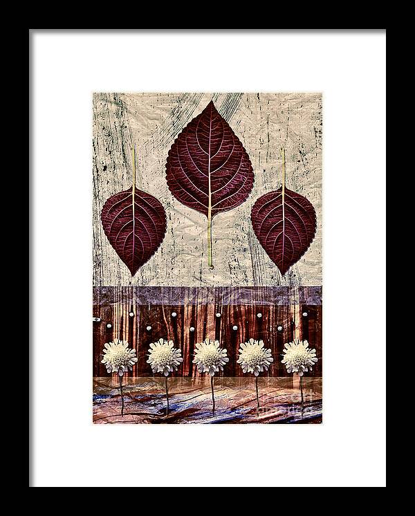 Leaves Framed Print featuring the digital art Nature Canvas - 01m4 by Aimelle Ml