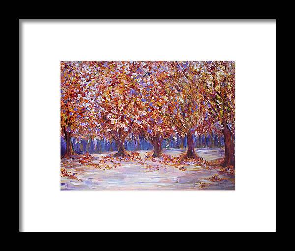 Landscape Framed Print featuring the painting Nature's Glow by Christiane Kingsley