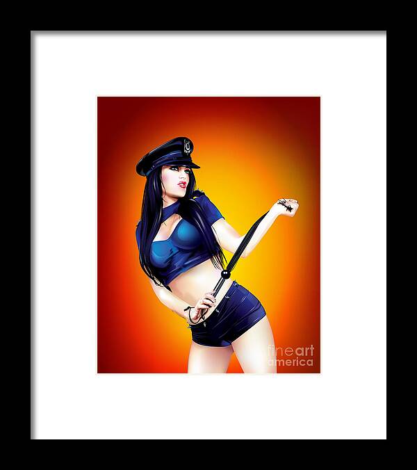Naughy Framed Print featuring the digital art Naughty time by Brian Gibbs