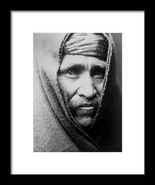 1905 Framed Print featuring the photograph Navajo Indian Man circa 1905 by Aged Pixel
