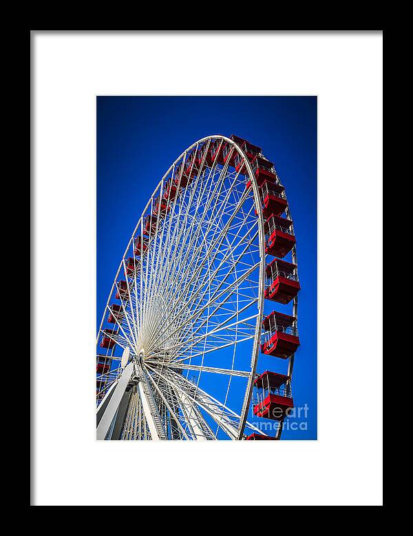 America Framed Print featuring the photograph Navy Pier Ferris Wheel in Chicago by Paul Velgos