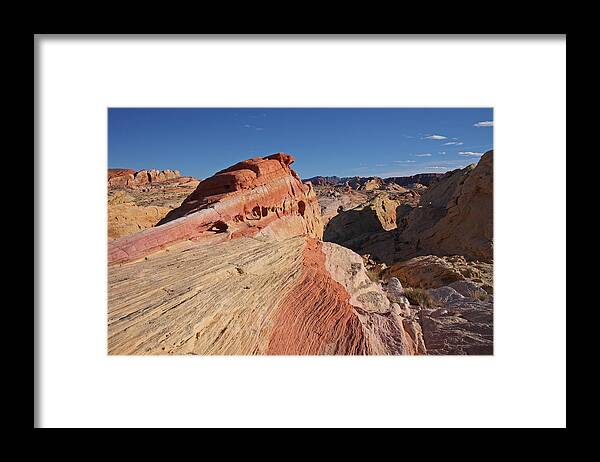 Nature Framed Print featuring the photograph Near The Swoosh At The Valley Of Fire by Steve Wolfe