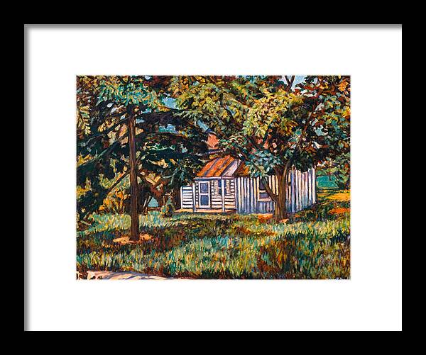 Architecture Framed Print featuring the painting Near The Tech Duck Pond by Kendall Kessler