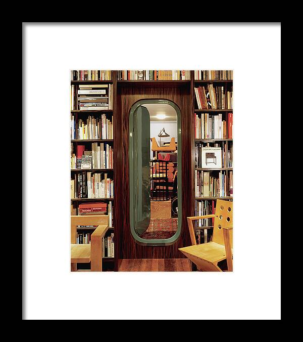 No People Framed Print featuring the photograph Neatly Arranged Bookshelf by Scott Frances