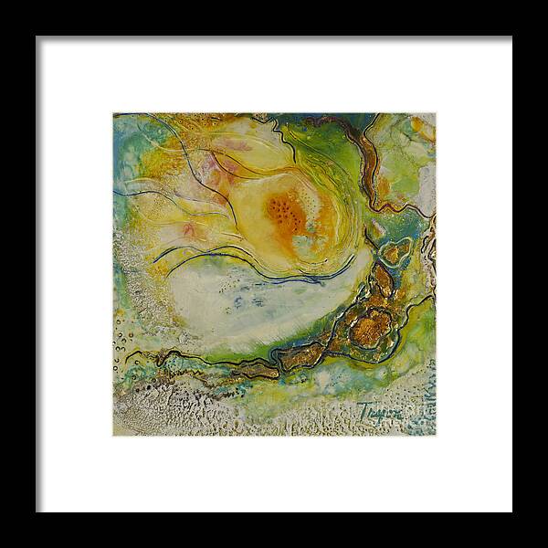 Encaustic Framed Print featuring the painting Nebula 210-13 by Loretta Tryon