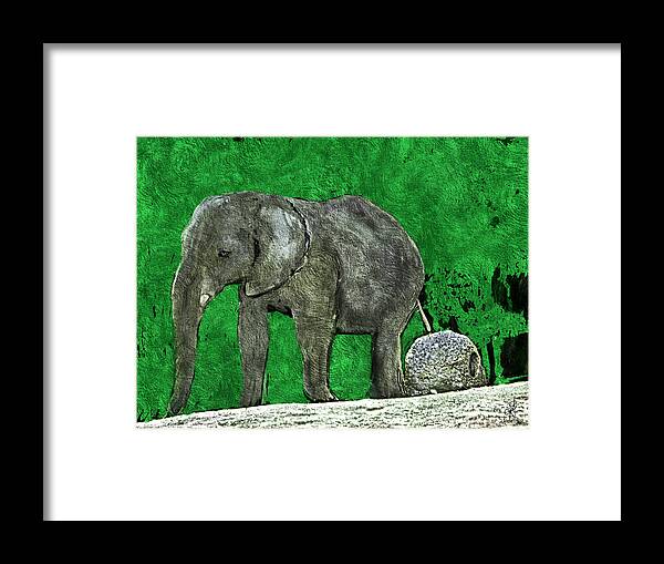Elephant Framed Print featuring the digital art Nelly the Elephant by Pennie McCracken