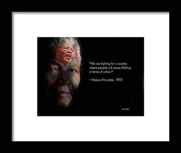 Nelson Mandela Framed Print featuring the digital art Nelson Mandela by Lynda Payton