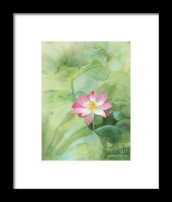 Watercolor Framed Print featuring the painting Nelumbo by Robert Hooper