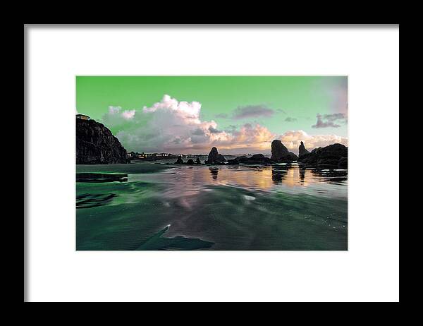 Beach Framed Print featuring the photograph Neon Beach by Adria Trail