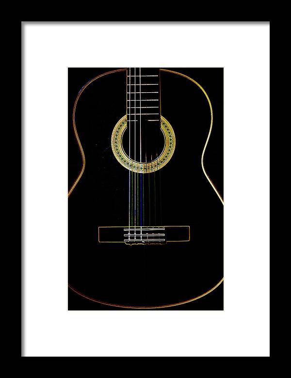 Guitar Framed Print featuring the photograph Neon Music by Brian Davis