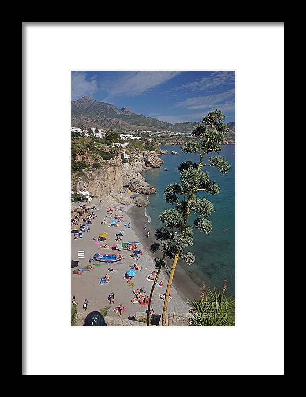 Spain Framed Print featuring the photograph Nerja beach by Rod Jones