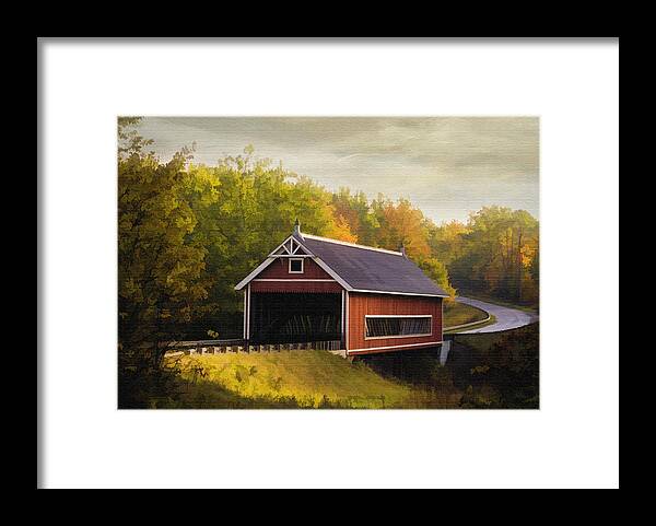 Cuyahoga County Framed Print featuring the photograph Netcher Road Covered Bridge by Mary Timman