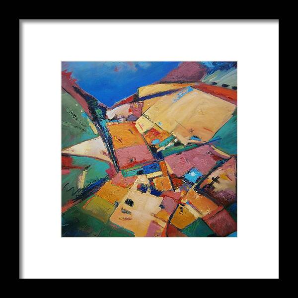 Abstract Framed Print featuring the painting Never Been Here Before by Gary Coleman