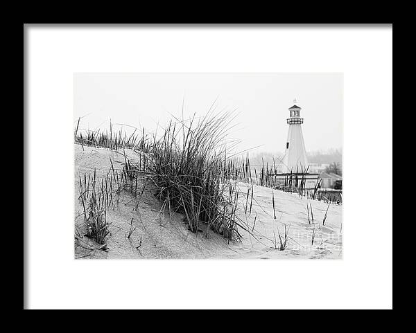 America Framed Print featuring the photograph New Buffalo Michigan Lighthouse and Beach Grass by Paul Velgos
