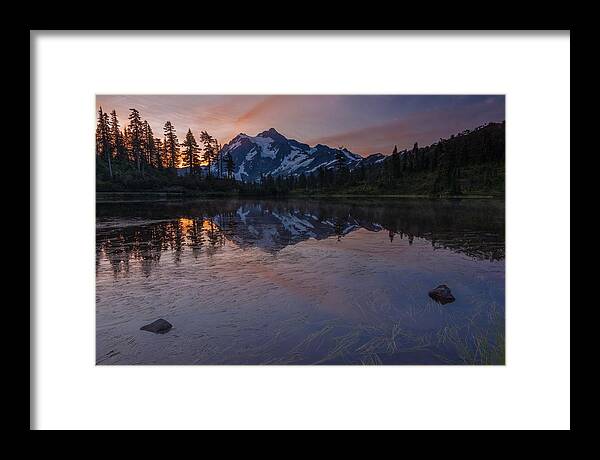 Picture Lake Framed Print featuring the photograph New Day by Gene Garnace