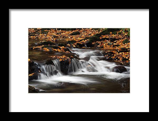 Vermont Framed Print featuring the photograph New England Fall Foliage and Waterfall Cascades by Juergen Roth