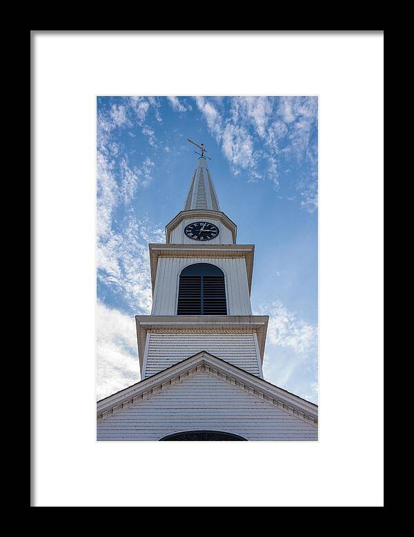Karen Stephenson Photography Framed Print featuring the photograph New Hampshire Steeple Detailed View by Karen Stephenson