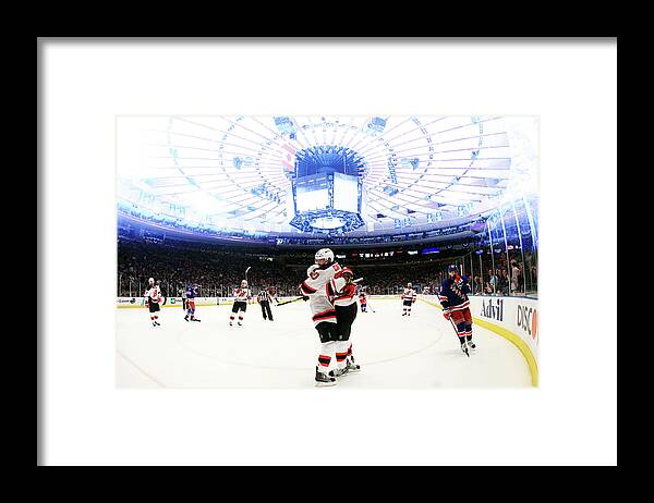 Playoffs Framed Print featuring the photograph New Jersey Devils V New York Rangers - by Bruce Bennett