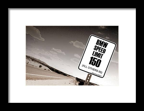 Highway Signs Framed Print featuring the photograph New Limits Sepia by David Jackson