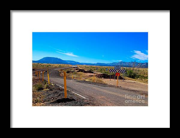 Road Construction Framed Print featuring the photograph New Mexico Detour by JD Smith