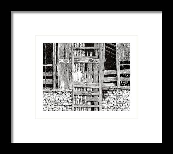 Pen And Ink Art Of Adobe Buildings Framed Print featuring the drawing Will build to suit New Mexico Doors by Jack Pumphrey
