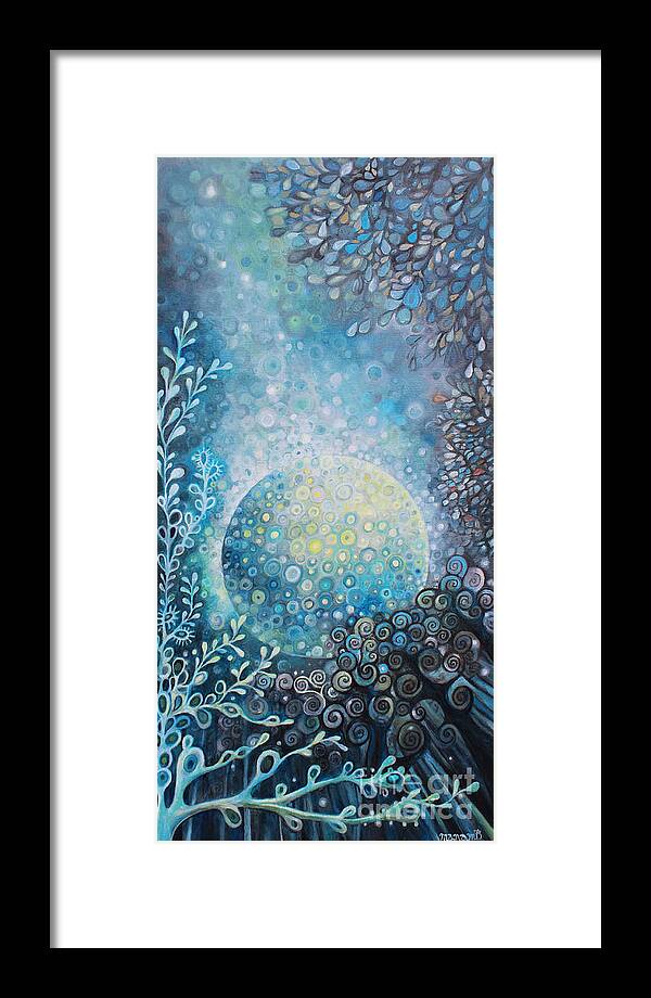 Moon Framed Print featuring the painting New Moon Rise 1 by Manami Lingerfelt
