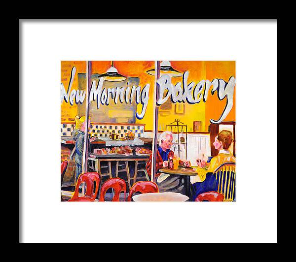 New Morning Bakery Framed Print featuring the painting New Morning Bakery by Mike Bergen