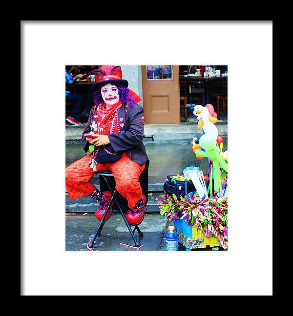 Circus Framed Print featuring the photograph New Orleans Clown by Iryna Goodall