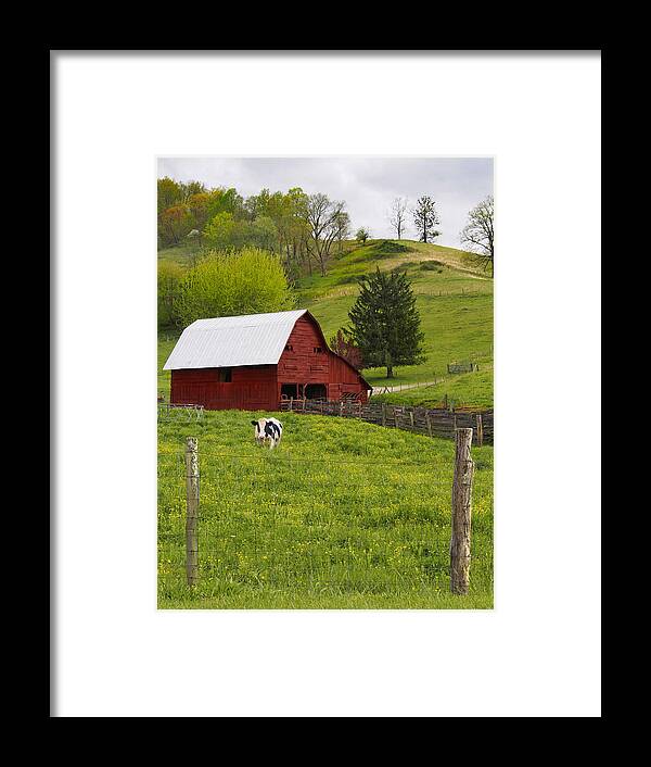 Red Barn Framed Print featuring the photograph New Red Paint by Mike McGlothlen