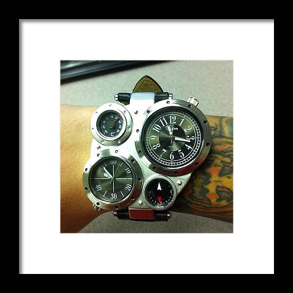 Steampunk Framed Print featuring the photograph New #steampunk Watch Has Arrived! by Brian Lapsley