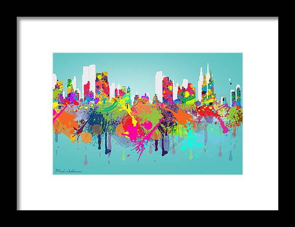 United States Framed Print featuring the painting New York 7 by Mark Ashkenazi