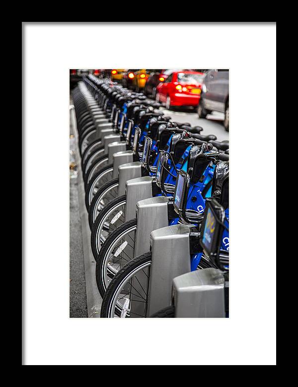 Bikes Framed Print featuring the photograph New York City Bikes by Karol Livote