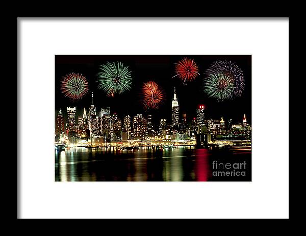 Nyc Framed Print featuring the photograph New York City Fourth of July by Anthony Sacco
