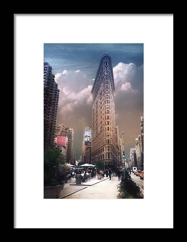 #flatiron Building Framed Print featuring the photograph New York by John Rivera