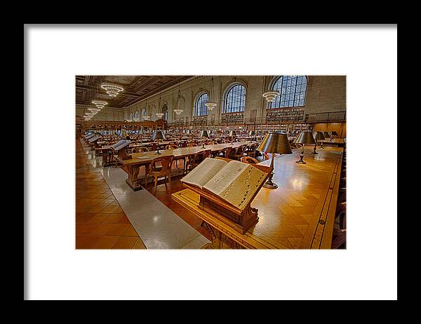 The New York Public Library Framed Print featuring the photograph New York Public Library Rose Main Reading Room by Susan Candelario