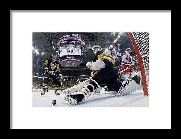 Playoffs Framed Print featuring the photograph New York Rangers V Pittsburgh Penguins by Justin K. Aller