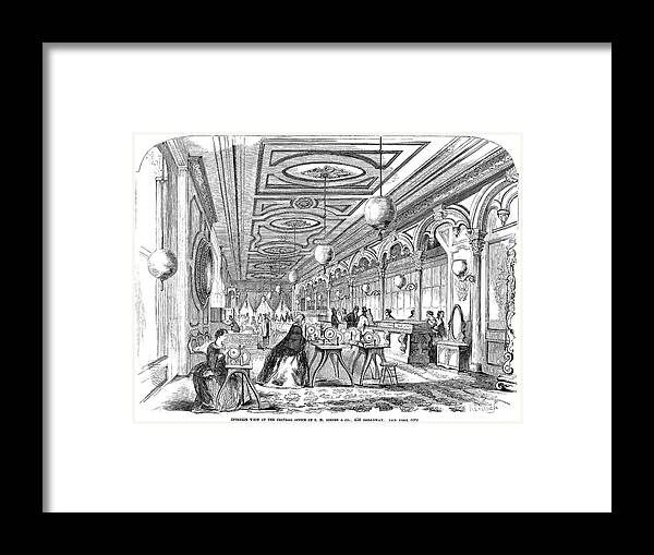 1857 Framed Print featuring the painting New York Singer Factory by Granger