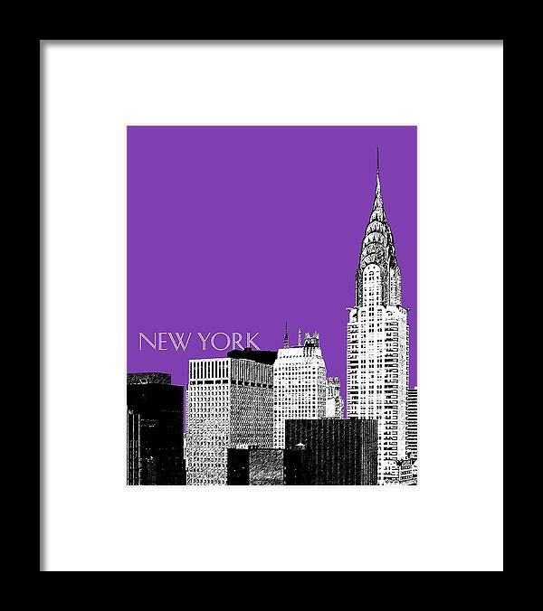 Architecture Framed Print featuring the digital art New York Skyline Chrysler Building - Purple by DB Artist