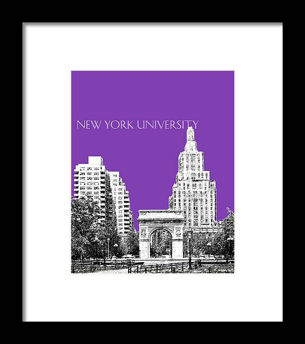 University Framed Print featuring the digital art New York University - Washington Square Park - Purple by DB Artist