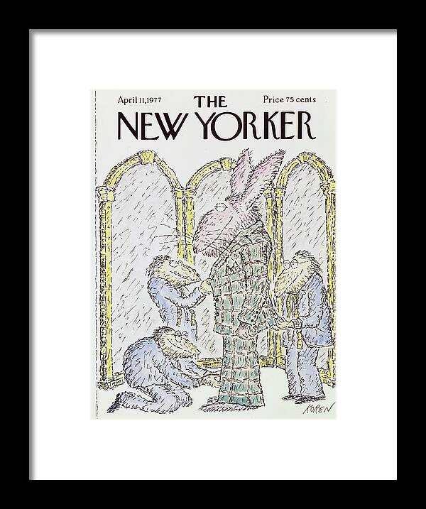 Illustration Framed Print featuring the painting New Yorker April 11th 1977 by Edward Koren