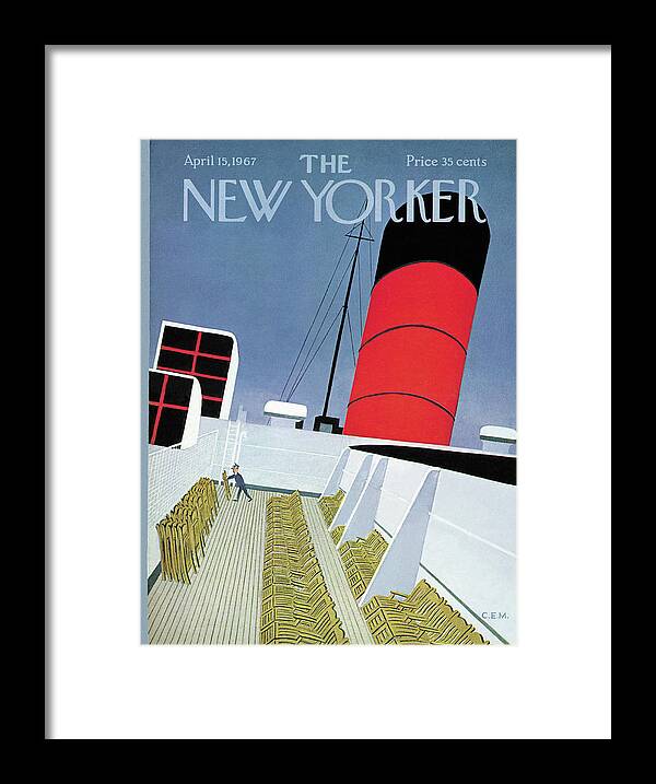 Leisure Framed Print featuring the painting New Yorker April 15th, 1967 by Charles E Martin