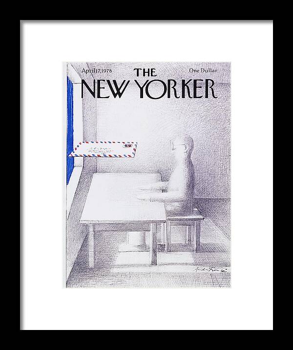 Illustration Framed Print featuring the painting New Yorker April 17th 1978 by Andre Francois