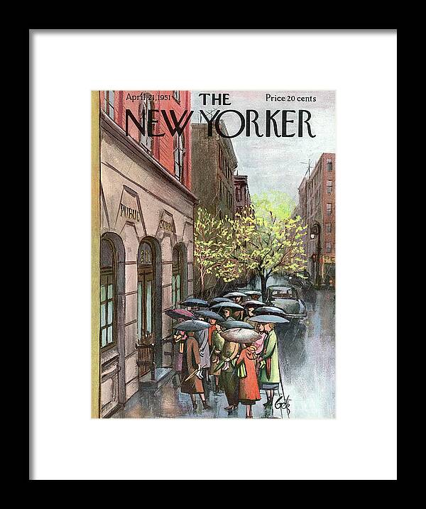 Urban Framed Print featuring the painting New Yorker April 21st, 1951 by Arthur Getz
