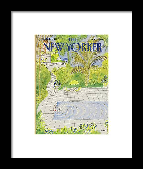 Spring Framed Print featuring the painting New Yorker April 21st, 1986 by Jean-Jacques Sempe