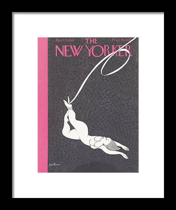 Aerial Dancer Framed Print featuring the painting New Yorker April 23 1938 by Christina Malman