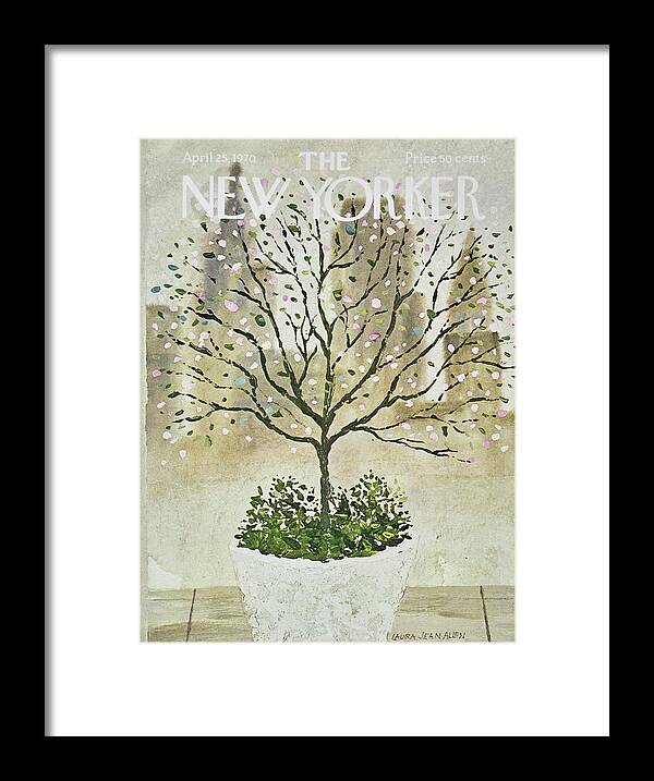 Illustration Framed Print featuring the painting New Yorker April 25th 1970 by Laura Jean Allen