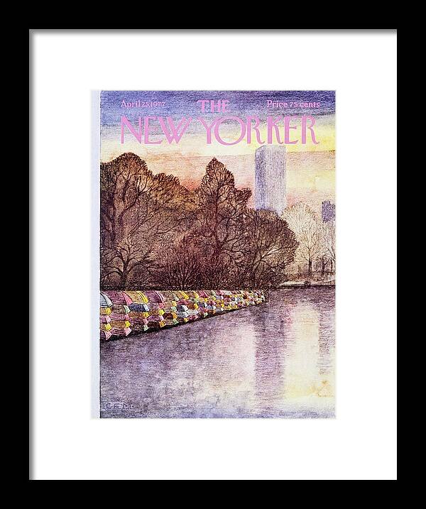Illustration Framed Print featuring the painting New Yorker April 25th 1977 by Charles Martin