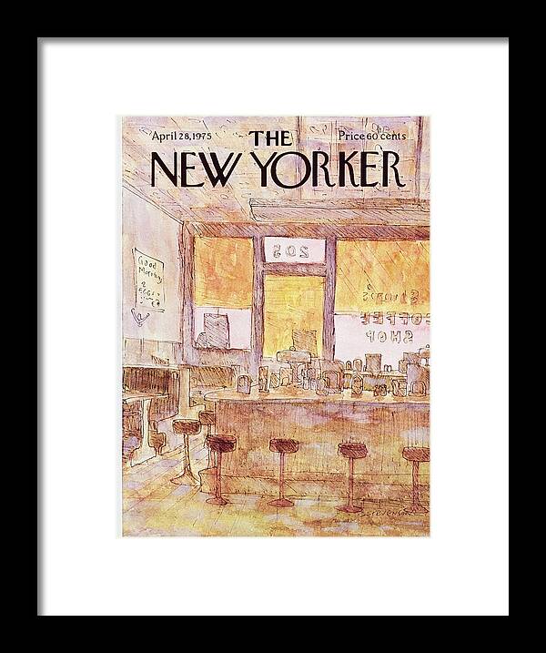 Illustration Framed Print featuring the painting New Yorker April 28th 1975 by James Stevenson