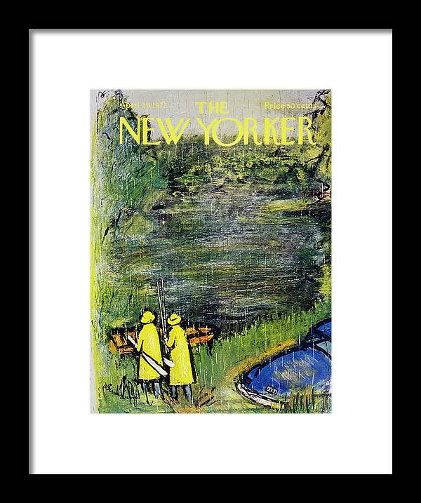 Illustration Framed Print featuring the painting New Yorker April 29th 1972 by Abe Birnbaum